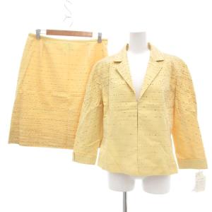 Boutiques セットアップ ジャケット スカート 刺繍 44 黄 イエロー /UO GY18