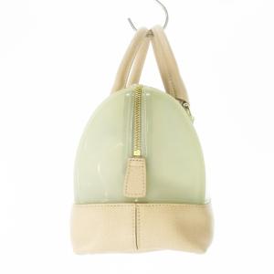 FURLA キャンディバッグ ミニボストン ハンド ビニール 緑 グリーン ベージュ /CK22 GY17