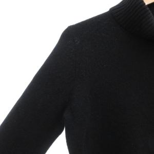 BURBERRY LONDON ニット セーター カシミヤ混 2 長袖 タートルネック ロゴ刺繍 ボタン リブ 黒 ブラック /AE GY17