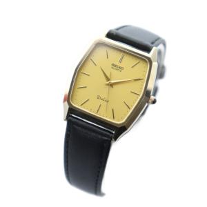SEIKO 6030-5480 Dolce 腕時計 クォーツ レザーベルト スクエア ゴールドカラー