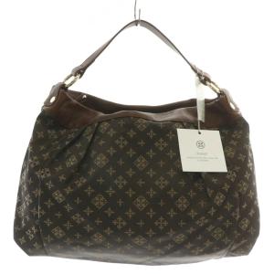 ハンドバッグ ショルダー 2WAY 牛革 レザー 総柄 茶色 ブラウン BG-T02-122 /XZ GY18