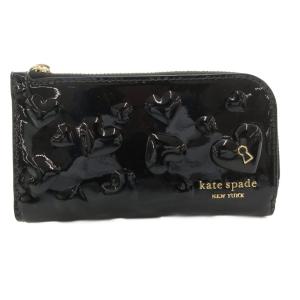 小銭入れ コインケース カードケース エナメル パテントレザー ロゴ ハート柄 黒 ブラック /GV GY18