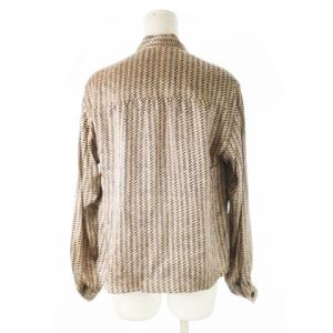 Christian Dior PRET-A-PORTER シルクシャツ ブラウス ボウタイ 長袖 リボン サテン ヘリンボーンプリント