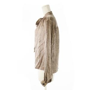 Christian Dior PRET-A-PORTER シルクシャツ ブラウス ボウタイ 長袖 リボン サテン ヘリンボーンプリント