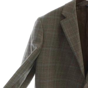 Brooks Brothers テーラードジャケット ブレザー 長袖 茶 ブラウン チェック柄 総裏地 サイドベンツ 42 XL /MQ