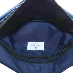 LANVIN en Bleu ショルダーバッグ サコッシュ ナイロン レザー リフレクト ロゴ 紺 ネイビー /XZ GY18