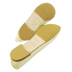 Repetto バレエシューズ エナメル パテント リボンモチーフ 大きいサイズ 38 25.0cm 白 アイボリー vx086v
