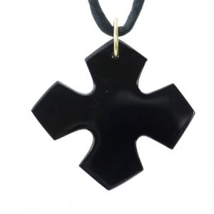 Baccarat オクシタン ネックレス クリスタル アクセサリー ペンダント ロゴ 十字架 クロス 黒 ブラック GY18