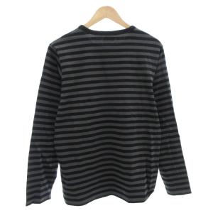 Agnes b. homme 美品 Tシャツ 3 L 長袖 ボーダー クルーネック ダークグレー /AE GY17