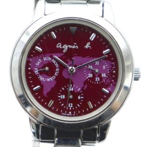 V33J-0010 腕時計 ウォッチ クロノグラフ クォーツ 赤文字盤 ロゴ シルバー色 GY18 /MQ