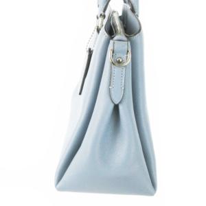 COACH セージキャリーオール ハンドバッグ 2way ショルダーバッグ レザー 革 ロゴ チャーム 青 ブルー