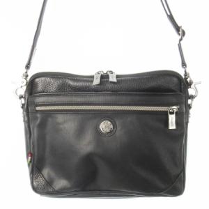 ショルダーバッグ クロスボディ 2way クラッチバッグ レザー 革 切替 ロゴ 黒 ブラック /CK13