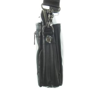 Orobianco ショルダーバッグ クロスボディ 2way クラッチバッグ レザー 革 切替 ロゴ 黒 ブラック /CK13