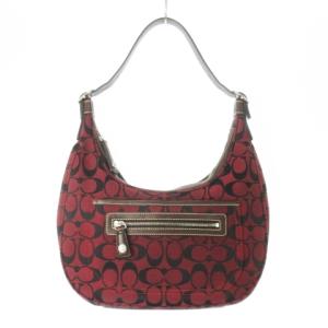 ショルダーバッグ ワンショルダー キャンバス レザー 革 シグネチャー 赤 レッド 6045 /CK8