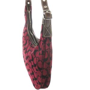 COACH ショルダーバッグ ワンショルダー キャンバス レザー 革 シグネチャー 赤 レッド 6045 /CK8