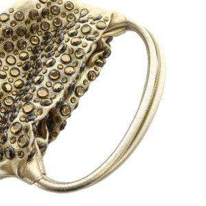 SONIA RYKIEL ハンドバッグ ビジュー ストーン 装飾 レザー ゴールドカラー 金色 GY18 /MQ