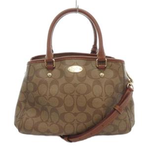 ハンドバッグ ショルダー 2WAY ロゴ シグネチャー 茶 ブラウン F34605 /AE GY18