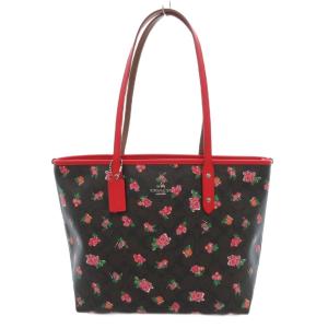 シグネチャー トートバッグ 花柄 PVC ロゴ 茶 ブラウン /UO GY18