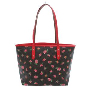 COACH シグネチャー トートバッグ 花柄 PVC ロゴ 茶 ブラウン /UO GY18