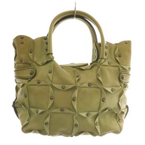 JAMIN PUECH ハンドバッグ ショルダー 2WAY レザー パッチワーク スタッズ 緑 グリーン /XZ GY18