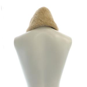 IL BISONTE マフラー ストール フェイクファー 中綿 ロゴ ベージュ GY11 /MQ