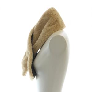 IL BISONTE マフラー ストール フェイクファー 中綿 ロゴ ベージュ GY11 /MQ