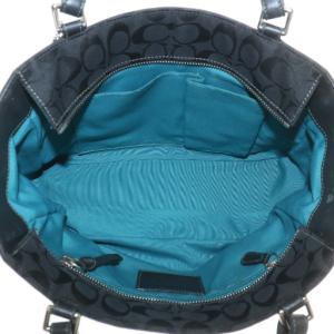 COACH ハンドバッグ キャンバス レザー シグネチャー 総柄 ロゴ 黒 ブラック 8K49 /XZ GY18