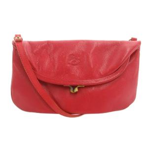 ショルダーバッグ レザー 赤 レッド がま口 /UO GY18