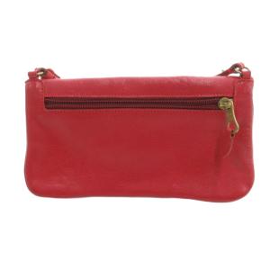 IL BISONTE ショルダーバッグ レザー 赤 レッド がま口 /UO GY18