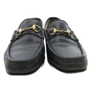 GUCCI ホースビットローファー モカシン レザー 36.5 黒 ブラック /JS GY18