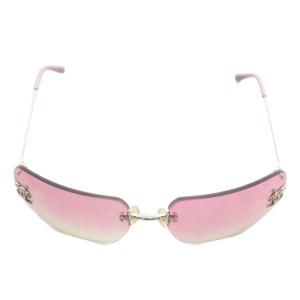 CHANEL サングラス メタルフレーム リムレス グラデーション ココマーク ラインストーン 6217-120