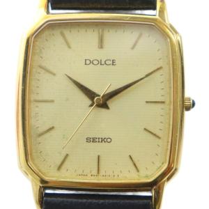 8N41-5160 DOLCE ドルチェ 腕時計 ウォッチ クォーツ スクエア レザーベルト ゴールド色