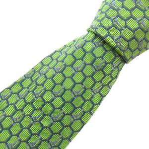 ネクタイ レギュラータイ グッチシマ 絹 シルク 総柄 緑 グリーン 紺 ネイビー /GV GY11