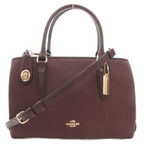 56839 キャリーオール ブルックリン ハンドバッグ ショルダー 2WAY 斜め掛け ロゴ レザー ボルドー