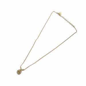 Christian Dior ネックレス アクセサリー ペンダント ロゴ ラインストーン ゴールド色 GY18 /MQ OH