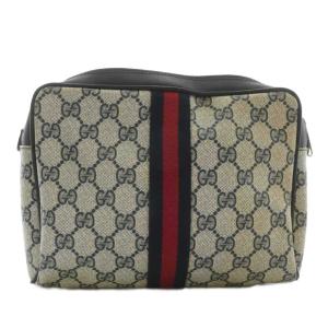 GUCCI オールドグッチ クラッチバッグ セカンドバッグ ポーチ GGスプリーム 総柄 ベージュ 紺 ネイビー 27