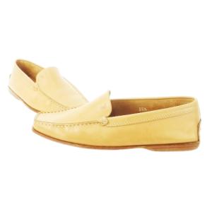 TOD'S ドライビングシューズ スリッポン モカシン レザー 革 ロゴ型押し 35.5 22.5cm 茶 ブラウン