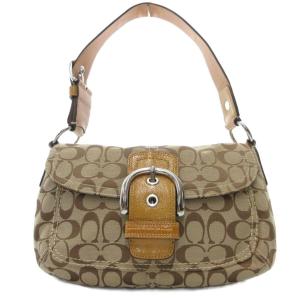 ショルダーバッグ ワンショルダー シグネチャー キャンバス レザー ベージュ F13113 /AE GY18