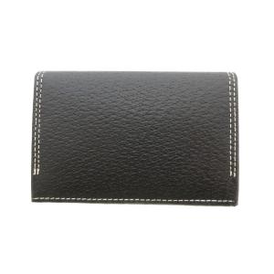 PAUL SMITH 名刺入れ カードケース 本革 レザー 黒 ブラック ロゴ ステッチ /UO GY18