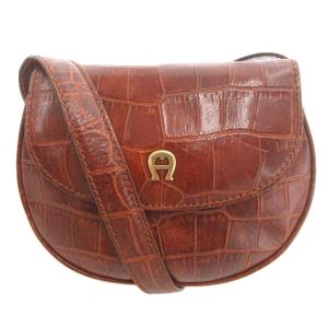 ショルダーバッグ レザー 茶 ブラウン ロゴ /UO GY18