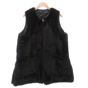 ベスト フェイクファー ジップアップ ミドル ハーフ丈 10 黒 ブラック /AE GY18