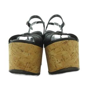 SAINT LAURENT PARIS サンダル ウェッジソール 36 ブラック