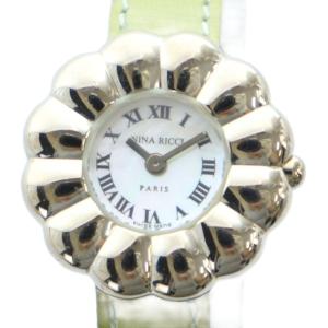 ジャンク品 M983 腕時計 ウォッチ クォーツ フラワーモチーフ シェル文字盤 シルバー色 GY18