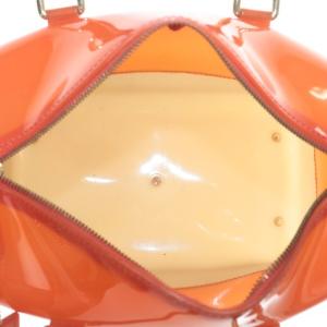 FURLA キャンディバッグ ハンドバッグ ミニボストン PVC ビニール ロゴ クリア オレンジ 茶色 ブラウン