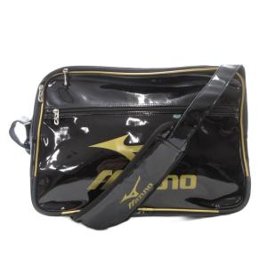 ショルダーバッグ エナメルバッグ ロゴ 黒 ブラック /AE GY18