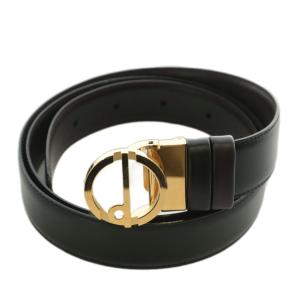 ベルト バックル 牛革 レザー ロゴ ゴールド金具 40/100 黒 ブラック /XZ GY18