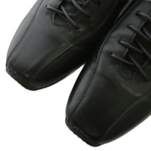 GIORGIO ARMANI ビジネスシューズ 革靴 スニーカー型 レザー スクエアトゥ レースアップ ロゴ 41.5 26.5cm