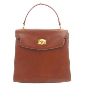 ハンドバッグ ショルダー レザー 革 ブラウン 2way ロゴ /UO GY18