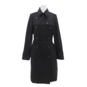 トレンチコート 38 裏地ノバチェック エポレット ミドル ハーフ丈 紺 ダークネイビー /AE GY18