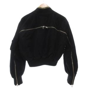 DIESEL 中綿ジャケット ブルゾン ジップアップ ファスナーデザイン ロゴ ショート丈 S 黒 ブラック /AE